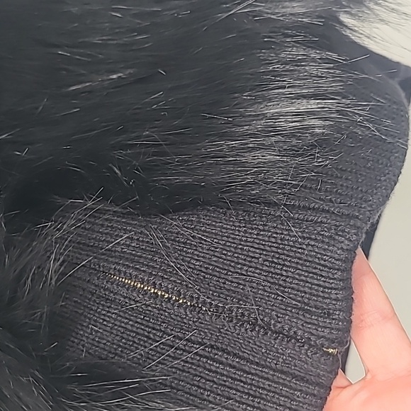 NEW MICHAEL Michael Kors black faux fur vest large - Picture 6 of 12